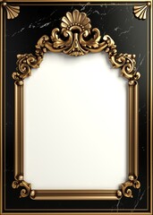 Classic golden frame baroque style cover postcard