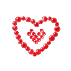 Watercolor hand drawn heart decoration. Can be used as print,postcard, invitation, greeting card, packaging design, textile, fabric, stickers, label, tags.