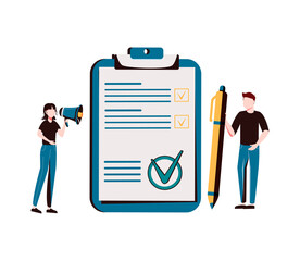 Policy as legal principles statement with text protocol tiny person concept. Procedure regulation document with security and risks administration vector illustration. Privacy data protection banner.