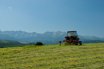 Naklejka premium tractor in field