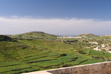Fototapeta na wymiar Panorama of the island of Gozo, Malta