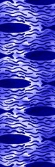 
Indigo blue tie dye border edge background. Painted in watercolor wash side banner strip. Boho modern abstract web design element, divider or decorative ink backdrop for mobile phone. 
