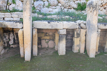 Ġgantija - megalithic temple complex from the Neolithic on island of Gozo in Malta