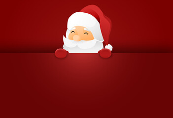 Santa Claus holding banners, billboards, Christmas 2020 isolate on red background graphic resources  for web , advertising, promote , sales New  Year, Birthdays, Special event, vector