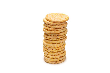 Rice wafer isolated on white background.
