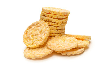 Rice wafer isolated on white background.