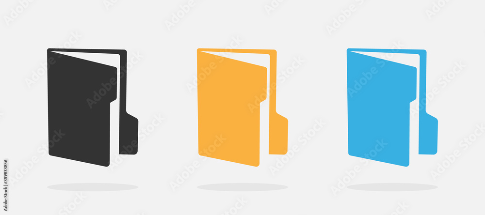 Poster vector folder icons. document file. folders in flat design, isolated. vector illustration
