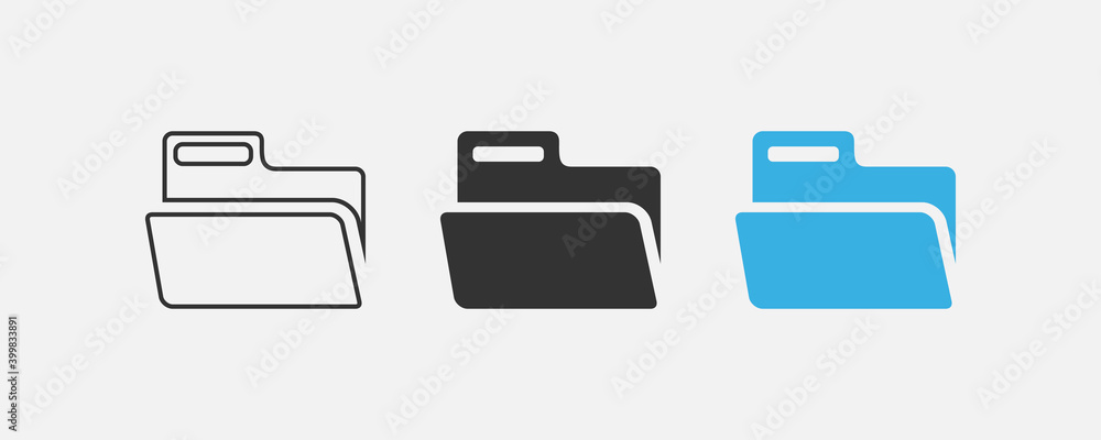 Poster vector folder icons. document file. folders in flat design, isolated. vector illustration