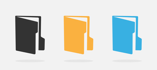 Vector Folder icons. Document file. Folders in flat design, isolated. Vector illustration
