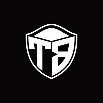recommend clip art: TB Logo monogram shield shape with outline rounded design template