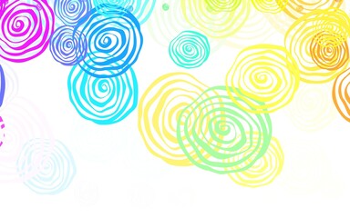 Light Multicolor vector doodle pattern with roses.