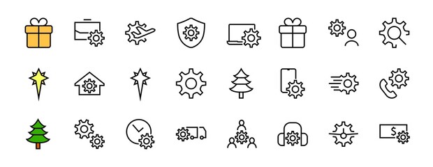A simple set of settings and options related to Vector Line Icons. Contains icons such as set time, business, phone, and more. Editable Stroke.. 480x480