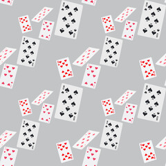 on a gray flawless background, color 2021, seamless pattern with playing cards.