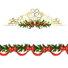 Christmas Holly brunches decoration vector
