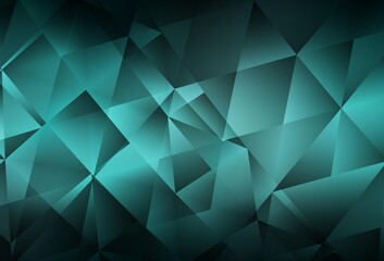 Dark Green vector gradient triangles pattern.