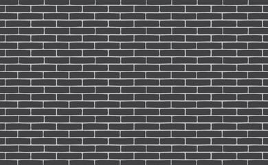 Dark grey brick wallpaper background. Exterior and interior brick wall texture. Vector illustration.