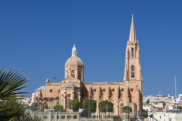 Fototapeta na wymiar Church of the Madonna of Lourdes, Mgarr, Gozo, Malta