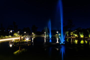 Fountains in a lake