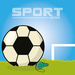 sport football ball with whistle vector design