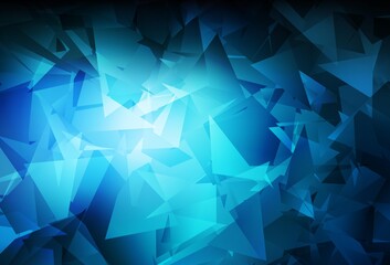 Obraz premium Dark BLUE vector gradient triangles pattern.
