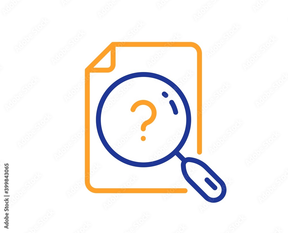 Poster search document line icon. help book sign. instruction manual symbol. quality design element. line s
