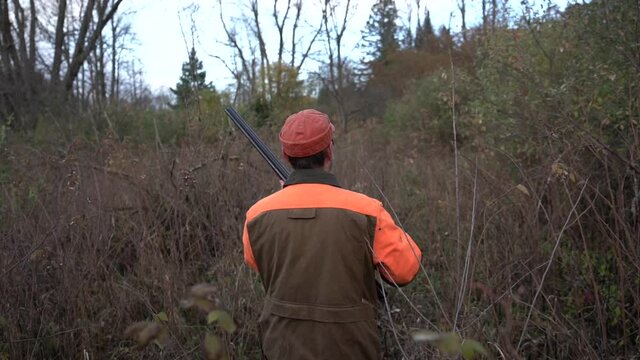 A hunter in the woods 