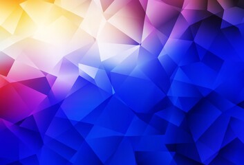 Light Pink, Blue vector gradient triangles pattern.