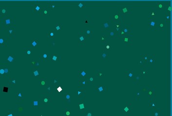 Light Blue, Green vector cover in polygonal style with circles.