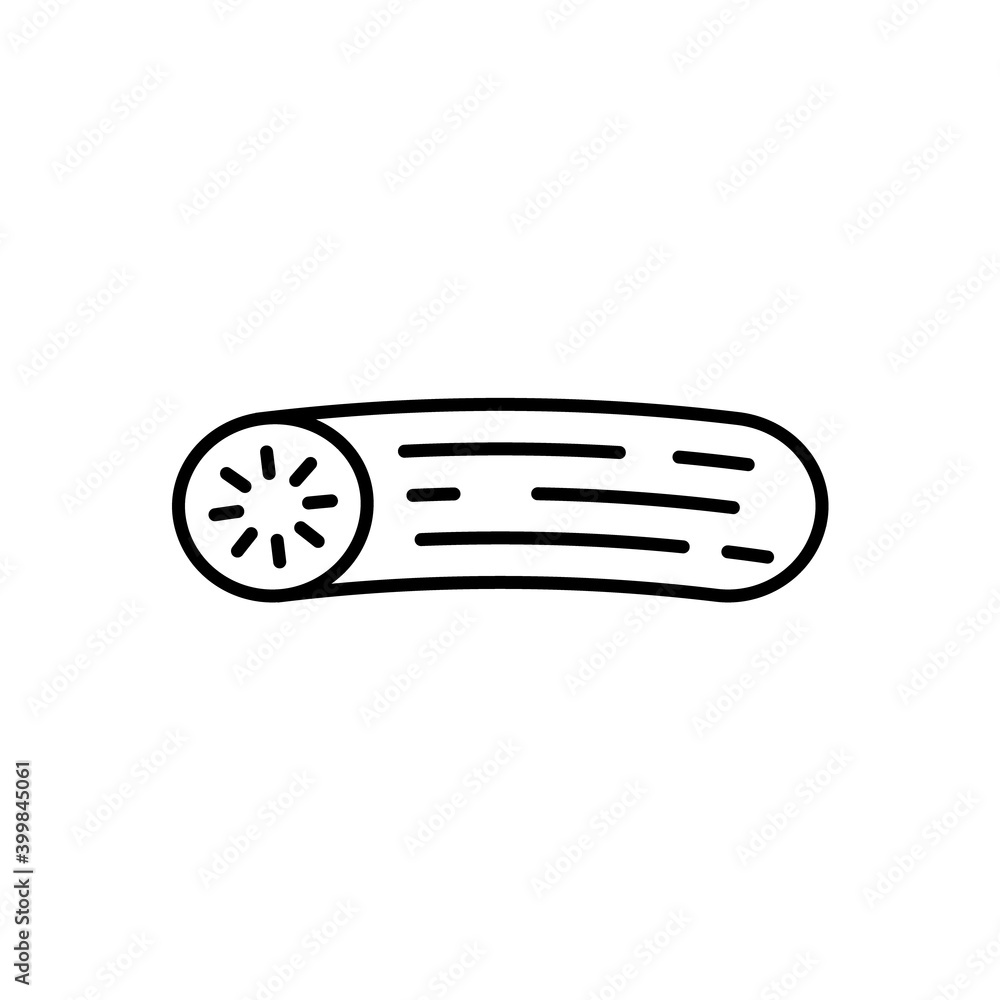 Poster outline, simple vector cucumber icon isolated on white background.