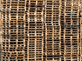 Stack of wooden pallets for use as a texture or background