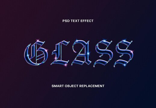 Shiny Glass Text Effect Mockup