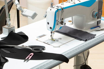 Sewing machine, atelier, tailor working 