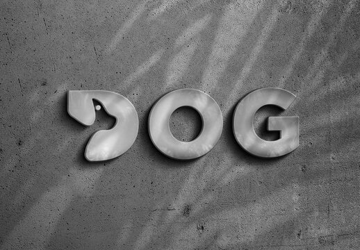 Perspective Metal Wall Sign Logo Mockup