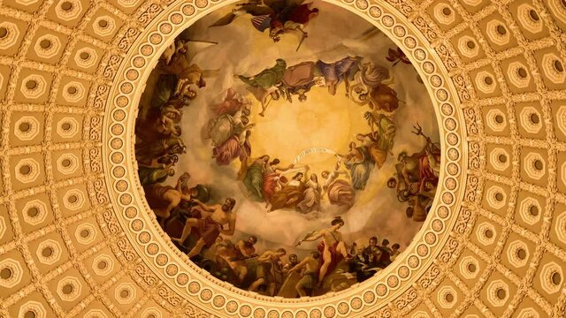 The Apotheosis of Washington fresco in the rotunda of the United States Capitol dome.