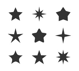 Stars shapes icons collection.
