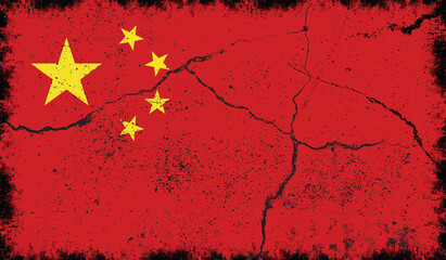 Grunge China Flag Premium Vector