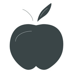 Solid apple icon. Fully editable. Royalty free.
