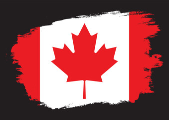 Brush Stroke Canada Flag Premium Vector