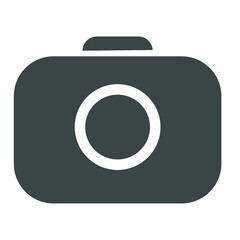 Solid camera icon. Fully editable. Royalty free.