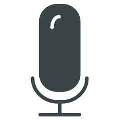 Solid microphone icon. Fully editable. Royalty free.