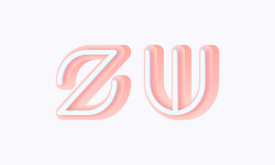 3D isometric premade logo rounded kids store circle monogram alphabet characters