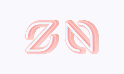 3D isometric premade logo rounded kids store circle monogram alphabet characters