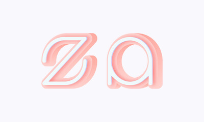 Fototapeta premium 3D isometric premade logo rounded kids store circle monogram alphabet characters
