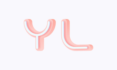 3D isometric premade logo rounded kids store circle monogram alphabet characters