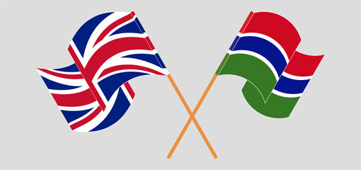 Crossed flags of the UK and the Gambia