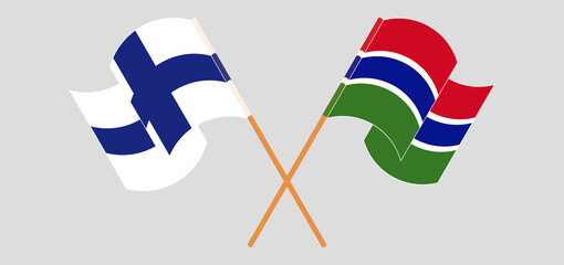 Crossed flags of Finland and the Gambia