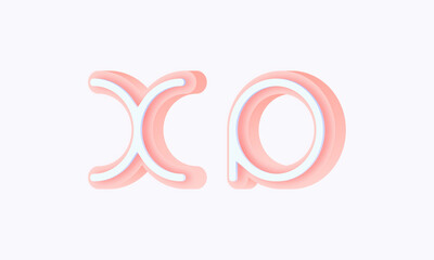 3D isometric premade logo rounded kids store circle monogram alphabet characters