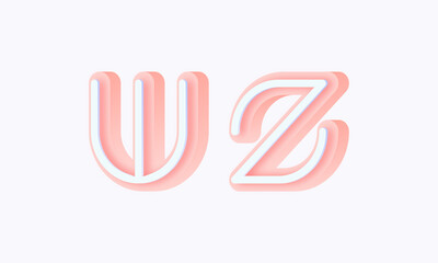 Fototapeta premium 3D isometric premade logo rounded kids store circle monogram alphabet characters