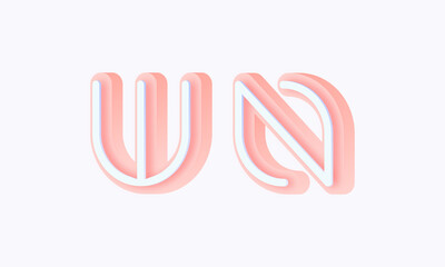 3D isometric premade logo rounded kids store circle monogram alphabet characters