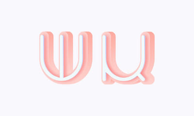 Fototapeta na wymiar 3D isometric premade logo rounded kids store circle monogram alphabet characters